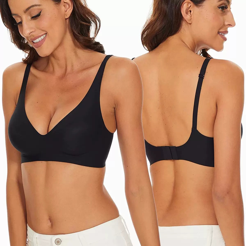 Sexy Seamless Jelly Bra S-4XL  - Plunge Bra Push Up review and price