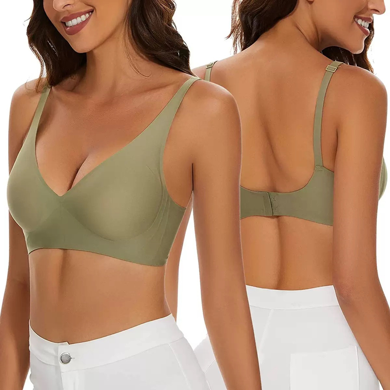 Sexy Seamless Jelly Bra S-4XL  - Plunge Bra Push Up review and price