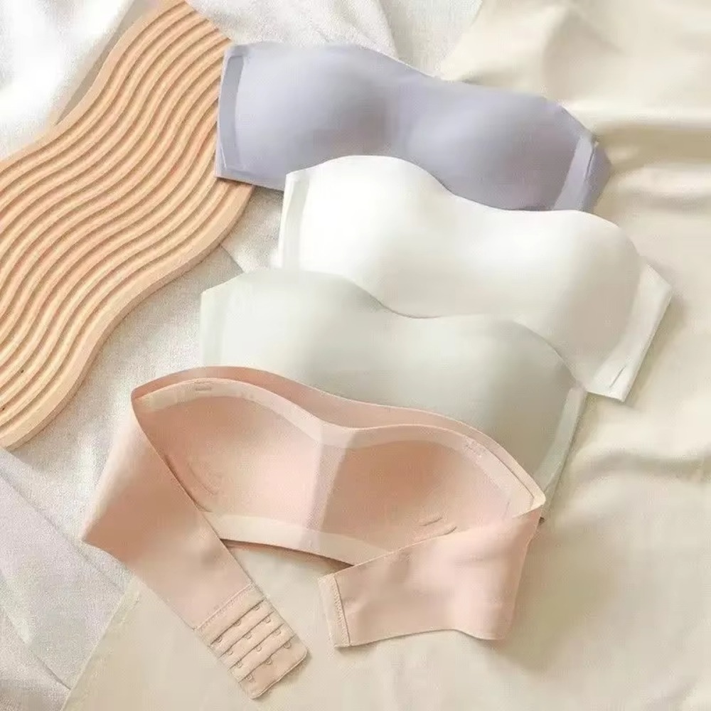 Solid Color Strapless Wrapped  - Plunge Bra Push Up review and price