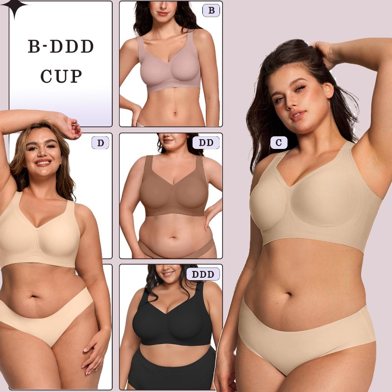 Plus Size Wireless Jelly Bra W - Minimizer Bra Women review and price