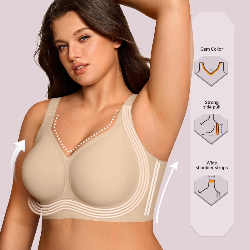 Plus Size Wireless Jelly Bra W - Minimizer Bra Women review and price
